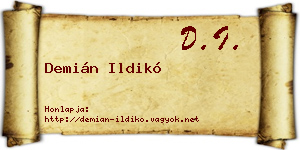 Demián Ildikó névjegykártya